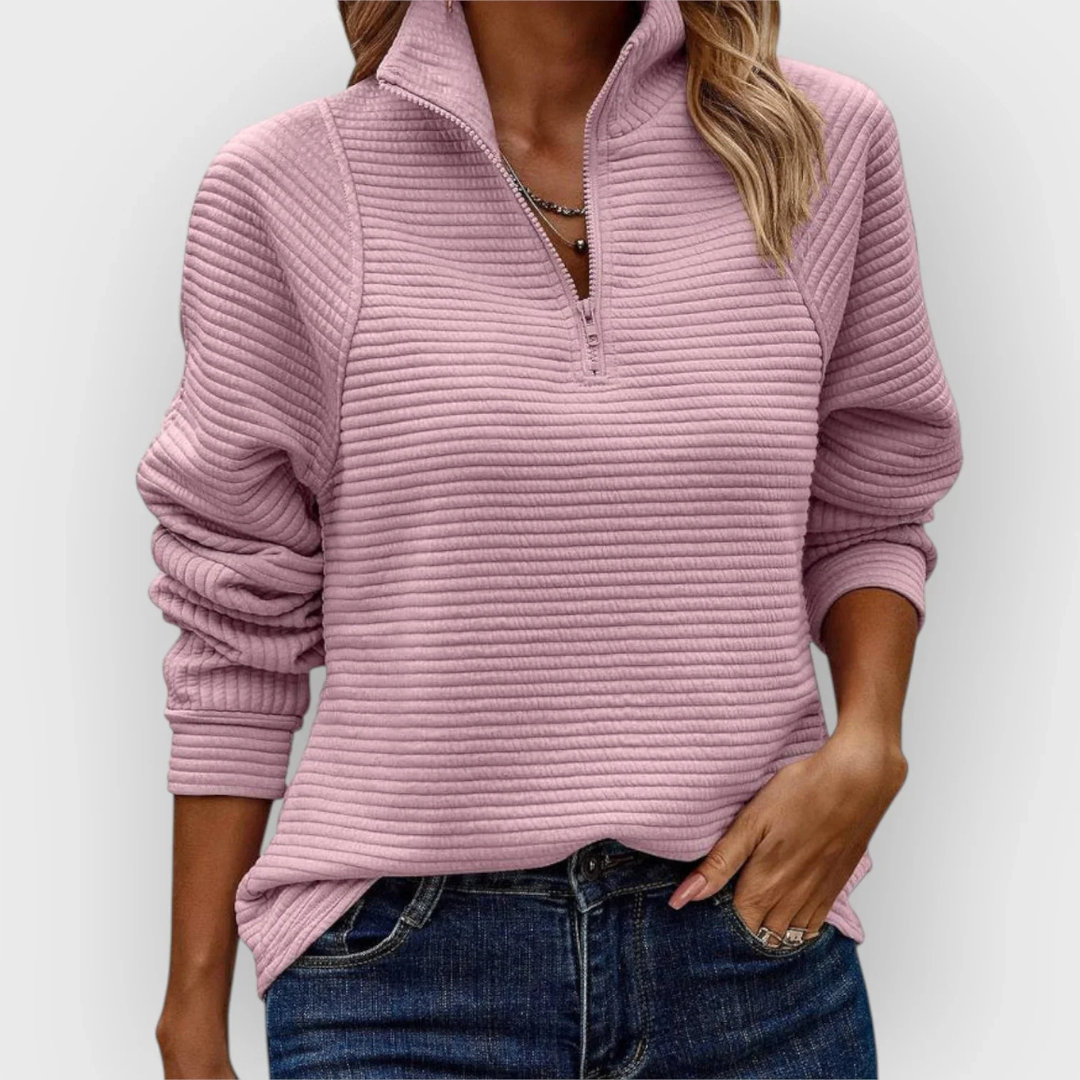Iseult – Cozy Half-Zip Knit Sweater